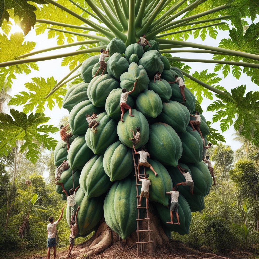Great Method!!! How to Graft Papaya Trees from Papaya Fruit