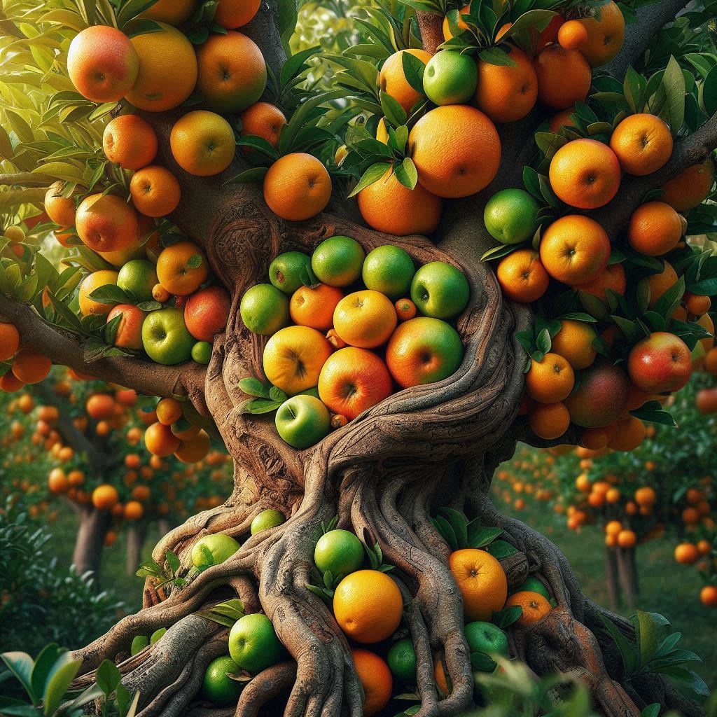 New grafting skills to harvest apples and oranges on a single tree