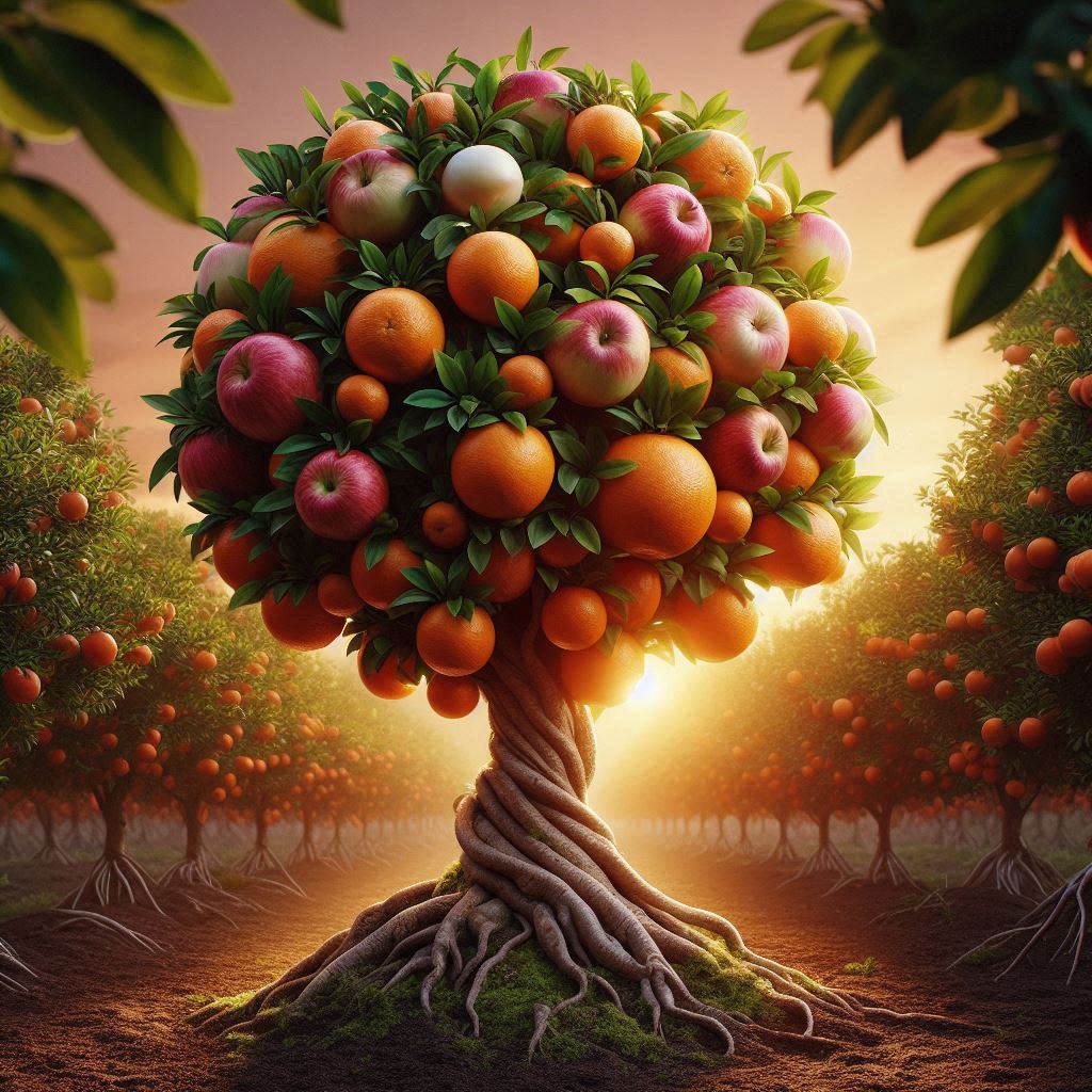 New grafting skills to harvest apples and oranges on a single tree