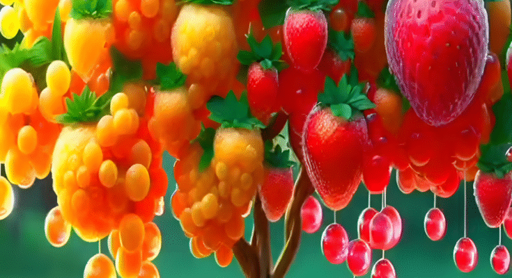 Quick and easy method for growing and planting hybrid fruit trees of orange and strawberry. #garden