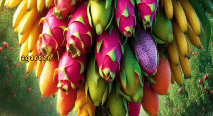 a new and unique method for planting and growing hybrid dragon fruit trees with bananas.#planting