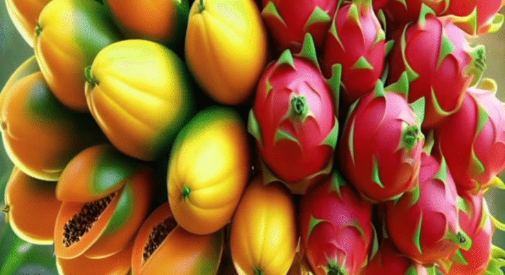 Easy and New Techniques for Planting and Growing Hybrid Fruit Trees of Dragon Fruit and Papaya