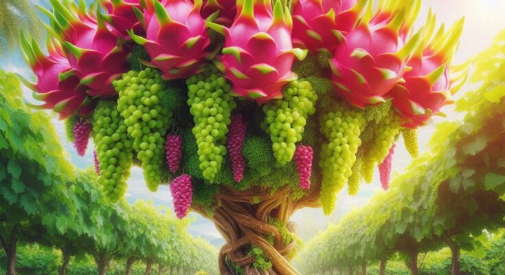 Unique Technique: For Grafting Dragon Fruit with Grape Using Eggs — Growing Faster and Has Many Fruits