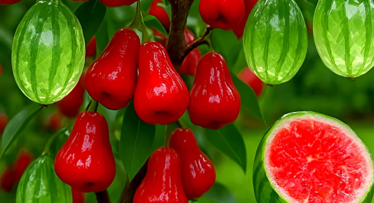 New Method of Propagating and Growing Hybrid Waxapple and Watermelon Fruit Trees #garden #fruitsNew Method of Propagating and Growing Hybrid Waxapple and Watermelon Fruit Trees #garden #fruits